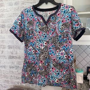 Med Couture printed scrub top